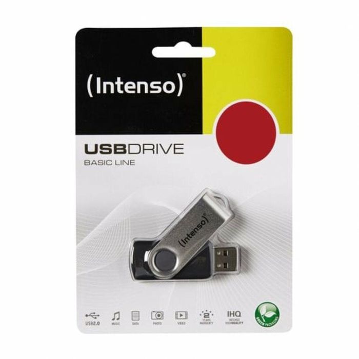 Memoria USB INTENSO Basic Line 32 GB Negro Plata 32 GB Memoria USB 1 Memoria USB INTENSO Basic Line 32 GB Negro Plata 32 GB Memoria USB 1