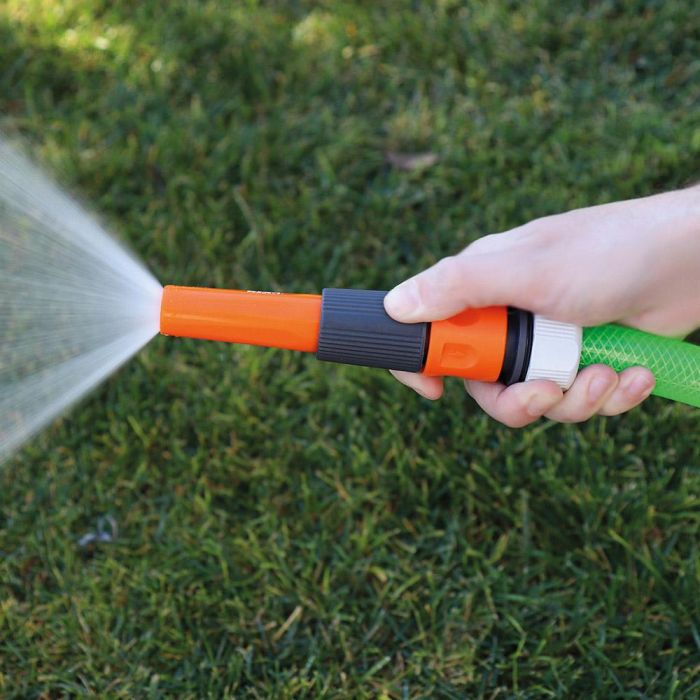 Edm Lanza de Riego Regulable Salida Regulable + Conexión Rápida Gris/Naranja 14cm 1