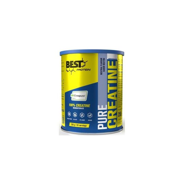 BEST PROTEIN Creatina Creapure Pura Monohidrato Neutro 250 g - Sin Alérgenos, Vegano para Rendimiento Deportivo