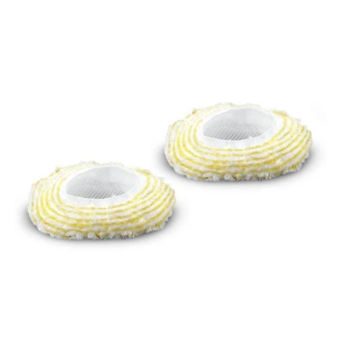 KARCHER - 2 Bonetes para cepillo redondo - Compatible con limpiadoras a vapor EasyFix (SC 1, SC 2, SC 3, SC 3 Deluxe, SC 4, SC5 Iron Plug)