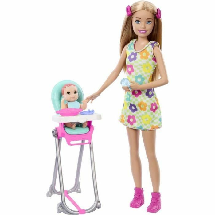 Barbie HTK35 Set de Muñecas Skipper Babysitters Inc. con Bebé que Cambia Color y Accesorios para Hora de Comida - 10 Piezas 5