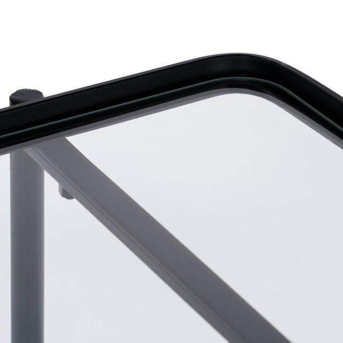 Consola Negro Metal-Cristal 70 X 33,50 X 75 cm