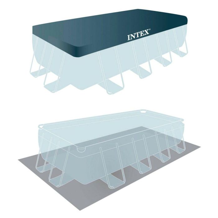 Intex Piscina Rectangular Prism Farme PVC con Depuradora y Escalera, 488x244x107 cm, 3785 Litros, Edades +6 2