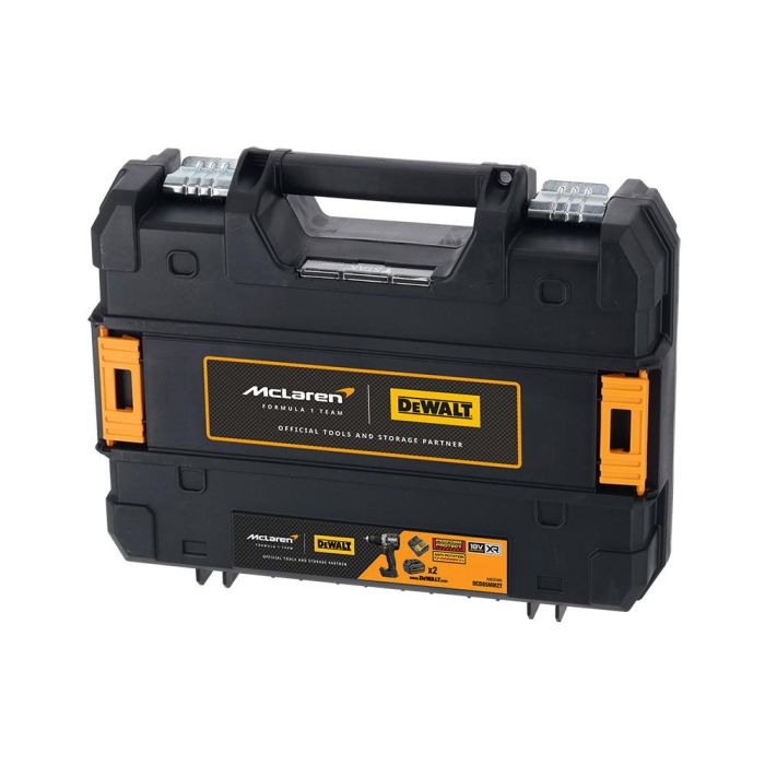 Dewalt McLaren Taladro Percutor Sin Escobillas XR 18V 13mm 90Nm con 2 Baterías 4Ah Li-Ion y Maletín TSTAK 4 Dewalt McLaren Taladro Percutor Sin Escobillas XR 18V 13mm 90Nm con 2 Baterías 4Ah Li-Ion y Maletín TSTAK 4