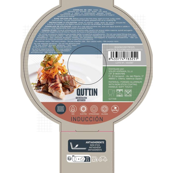 Sartén 26 cm aluminio forjado inducción Tuttifrutti Quttin - Inde (6 Unidades) 7 Sartén 26 cm aluminio forjado inducción Tuttifrutti Quttin - Inde (6 Unidades) 7