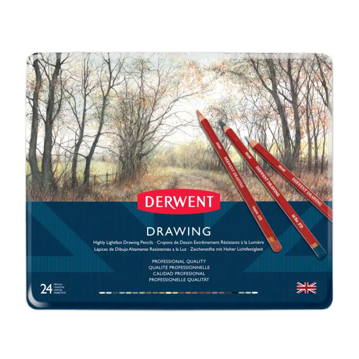Derwent Lápices de Colores Drawing Caja Metálica 24 Unidades Colores Surtidos 1