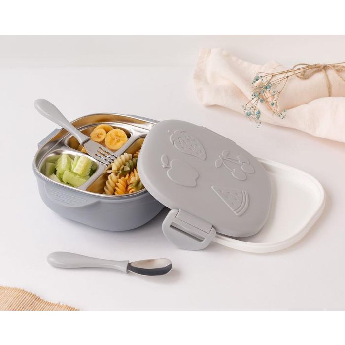 Caja Almuerzo Cuadrado Acero Inoxidable Gris Caja Almuerzo Cuadrado Acero Inoxidable Gris