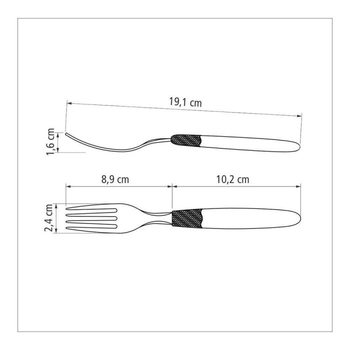 Tramontina Cubiertería 30 Piezas Negro Acero Inoxidable Mango Polipropileno 7