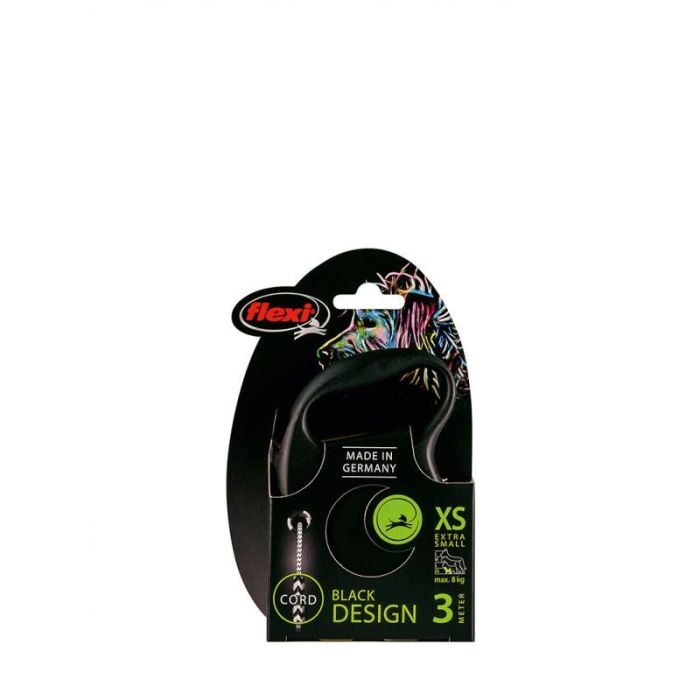 Correa para Perro Flexi BLACK DESIGN Plateado XS 1