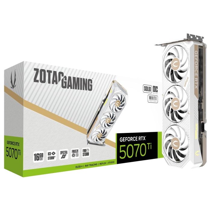 Zotac RTX 5070 Ti 16GB GDDR7 SOLID CORE OC 3 Fan White Tarjeta Gráfica 7