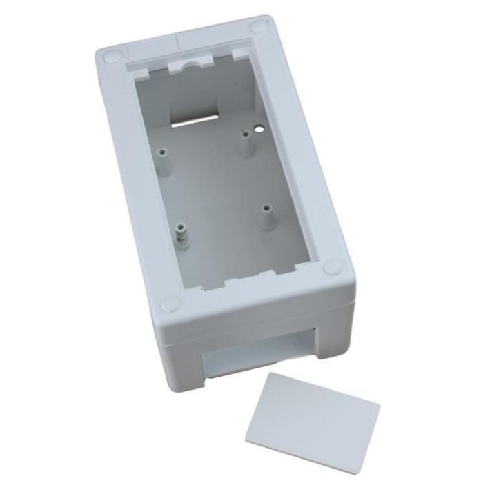 MicroConnect 1008007 Caja de superficie de 1 elemento, para módulos de protección, autoextinguible UL 94, Blanco RAL 9003