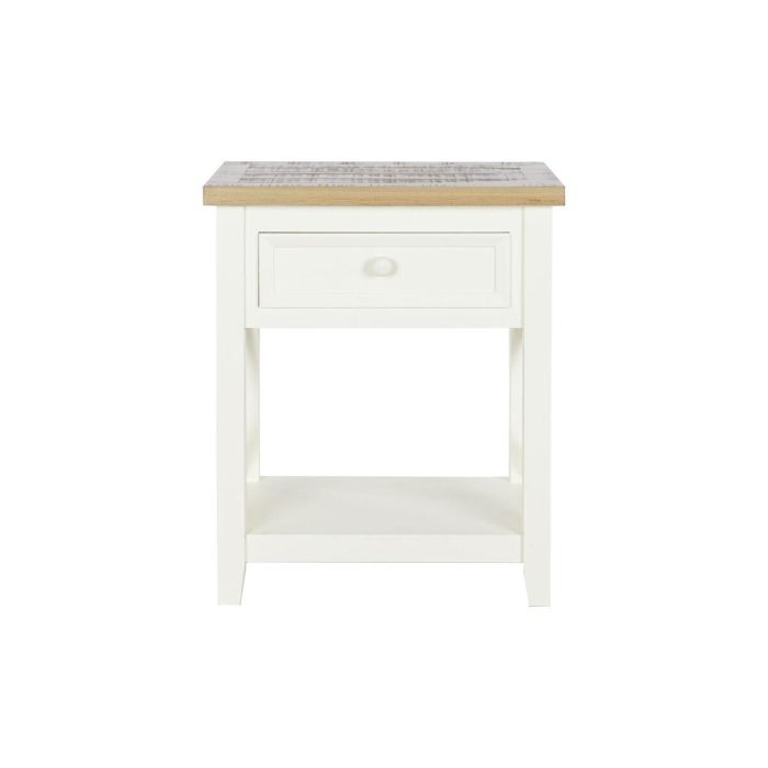 Mesita De Noche Tradicional DKD Home Decor Blanco Roto Natural 35 x 61.5 x 49.5 cm 2