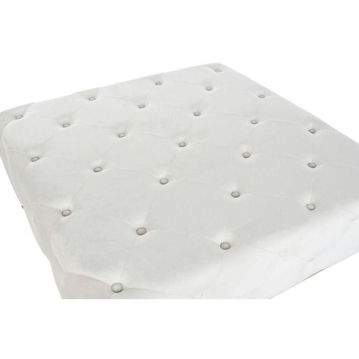 Banqueta DKD Home Decor Blanco Dorado Metal 100 x 100 x 45 cm 1