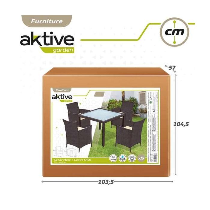 Conjunto de mesa (100x75 cm) + 4 sillas (60x61x84 cm) aktive 1 Conjunto de mesa (100x75 cm) + 4 sillas (60x61x84 cm) aktive 1