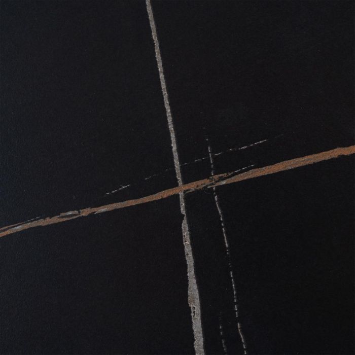 Mesa Comedor Negro Piedra Sinterizada 100 X 100 X 75 cm