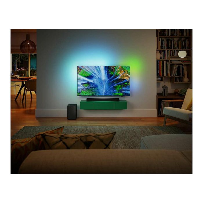Philips TAB5309/10 Soundbar 2.1 con Subwoofer Inalámbrico, 120W, Dolby Digital/DTS, Bluetooth 5.3, HDMI ARC, Modos Ecualizador, para TV/Cine/Música - Negro
