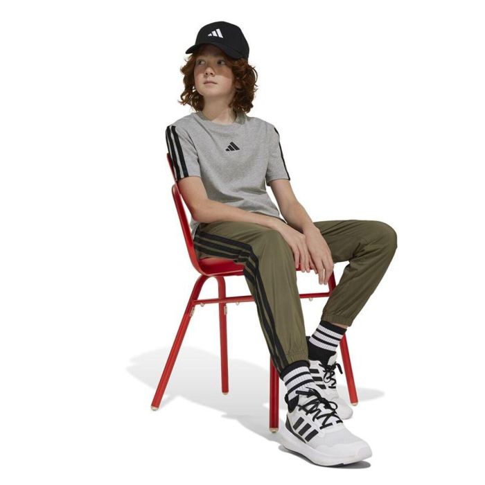 Camiseta de Manga Corta Infantil Adidas 3stripes Negro Gris claro L 3