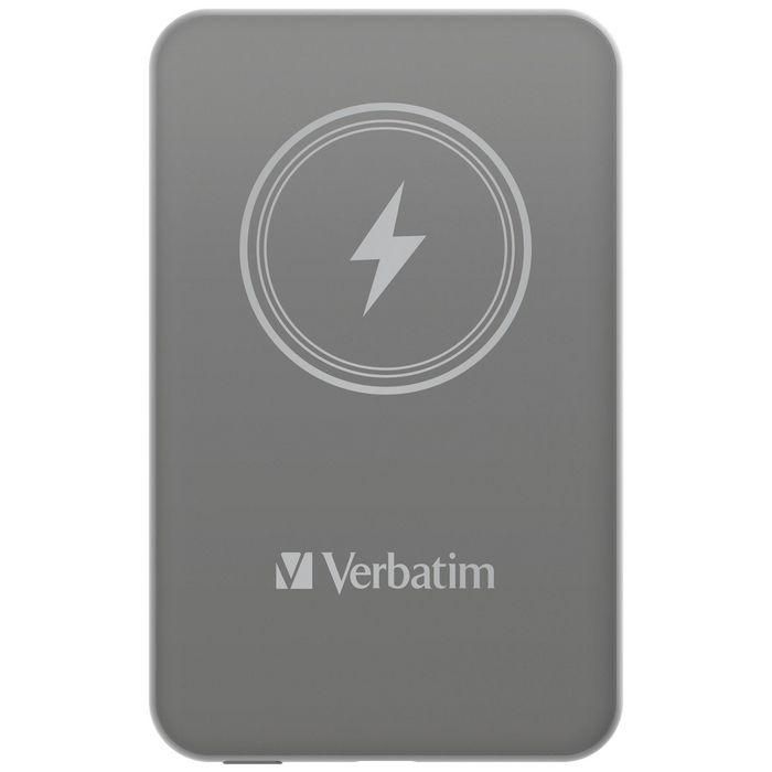 Verbatim Charge 'n' Go Power Bank Magnético Inalámbrico 5000mAh, Carga Rápida 15W / PD20W con USB-C y Diseño Delgado Gris 2