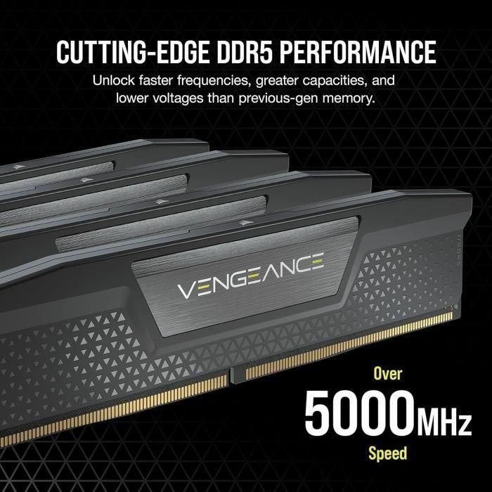Corsair CMK64GX5M2B5600C40 Memoria RAM Vengeance DDR5 64GB (2x32GB) DIMM 5200MT/s Intel XMP 1.25V Negro 2
