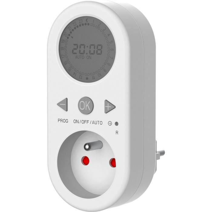 Programador digital con reloj - GAO - 1800 W - Pantalla LCD - Blanco 4 Programador digital con reloj - GAO - 1800 W - Pantalla LCD - Blanco 4
