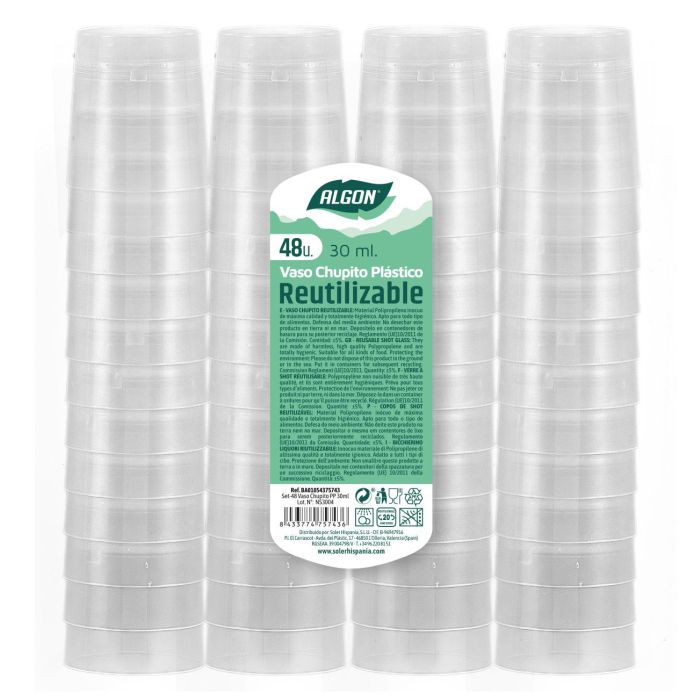 Set de 48 vasos chupito PP 30 ml Algon (22 Cajas) 1 Set de 48 vasos chupito PP 30 ml Algon (22 Cajas) 1