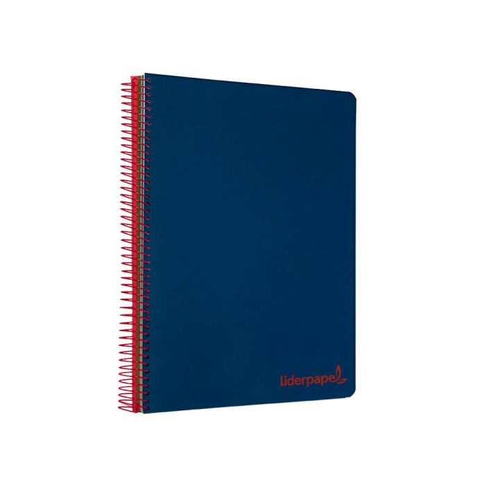 Cuaderno Espiral Liderpapel A4 Micro Wonder Tapa Plastico 120H 90 gr Cuadro 5 mm 5 Banda4 Taladros Color Azul Marino 3