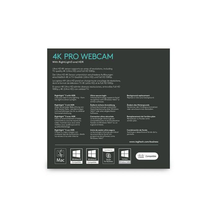 Logitech BRIO ULTRA HD PRO BUSINESS WEBCAM 8 Logitech BRIO ULTRA HD PRO BUSINESS WEBCAM 8