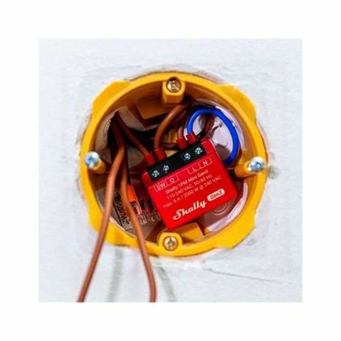 Shelly Relais 1PM Mini Gen. 3 WLAN BT Messfunktion max 8A 1 Kanal Unterputz 19