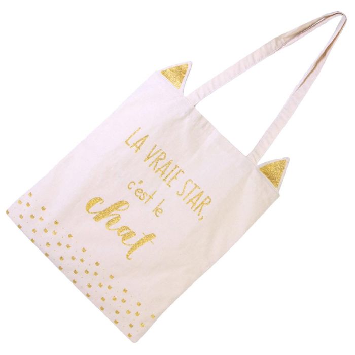 The Concept Factory Bolsa Tote Bag "Mon Chat Mon Ch" con Diseño Ilustrado de Gatos 3