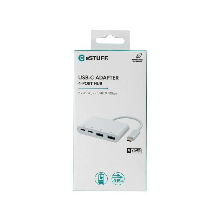 eSTUFF USB-C a 2 x USB 3.0 y 2 x USB-C 3.1 Concentrador con 4 Puertos para Laptop y Escritorio 2