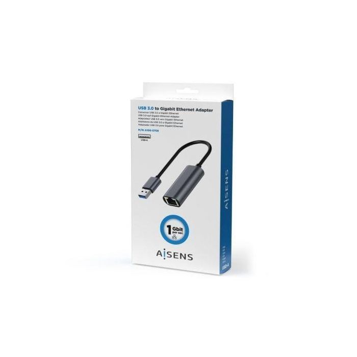 AISENS - CONVERSOR USB 3.0 A ETHERNET GIGABIT 10/100/1000 MBPS, GRIS, 15CM 2 AISENS - CONVERSOR USB 3.0 A ETHERNET GIGABIT 10/100/1000 MBPS, GRIS, 15CM 2