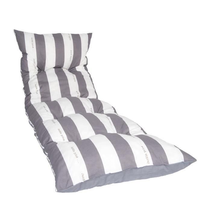 JARDIN PRIVE Tumbona CANCALE copos 188x56x12 cm gris