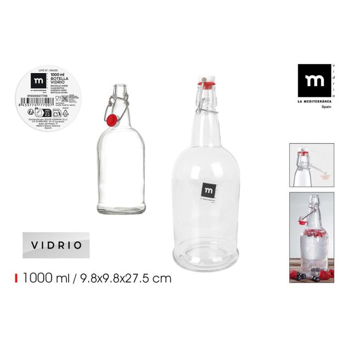 Botella de Cristal La Mediterránea 1 L (12 Unidades) 2 Botella de Cristal La Mediterránea 1 L (12 Unidades) 2