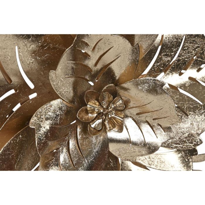DKD Home Decor Panel Decorativo de Pared Moderno con Diseño Floral Fabricado en Metal Dorado Medidas 51x6x51 cm Set de 2 Unidades 2 DKD Home Decor Panel Decorativo de Pared Moderno con Diseño Floral Fabricado en Metal Dorado Medidas 51x6x51 cm Set de 2 Unidades 2