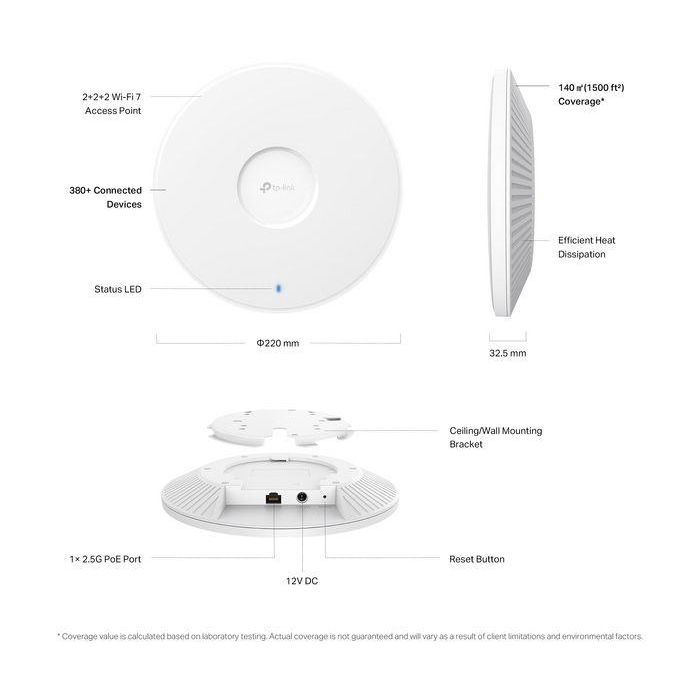 TP-Link Omada EAP772 punto de acceso inalámbrico 9300 Mbit/s Blanco 5 TP-Link Omada EAP772 punto de acceso inalámbrico 9300 Mbit/s Blanco 5