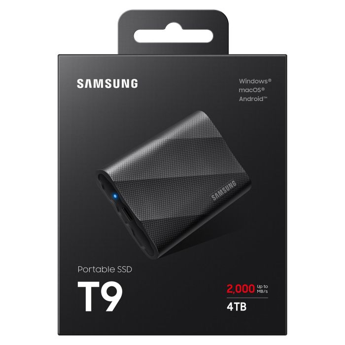 Samsung MU-PG4T0B Disco SSD Externo Portátil T9 4TB USB 3.2 Gen2 Tipo C 2000 MB/s Negro 9