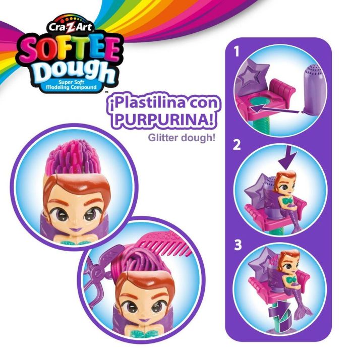 Juego de Plastilina Cra-Z-Art Softee Dough Pelo sirenas (4 Unidades) 4 Juego de Plastilina Cra-Z-Art Softee Dough Pelo sirenas (4 Unidades) 4