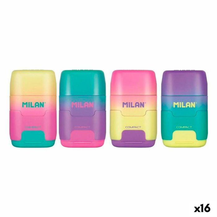 Set de Goma de Borrar y Sacapuntas Milan Compact Sunset Multicolor (16 Unidades) 0 Set de Goma de Borrar y Sacapuntas Milan Compact Sunset Multicolor (16 Unidades) 0