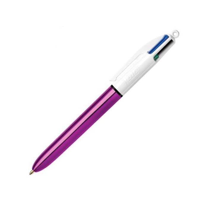 Bic Bolígrafo 4 Colores Shine Silver Cuerpo Blanco-Morado Metálico Caja 12 Ud Bic Bolígrafo 4 Colores Shine Silver Cuerpo Blanco-Morado Metálico Caja 12 Ud