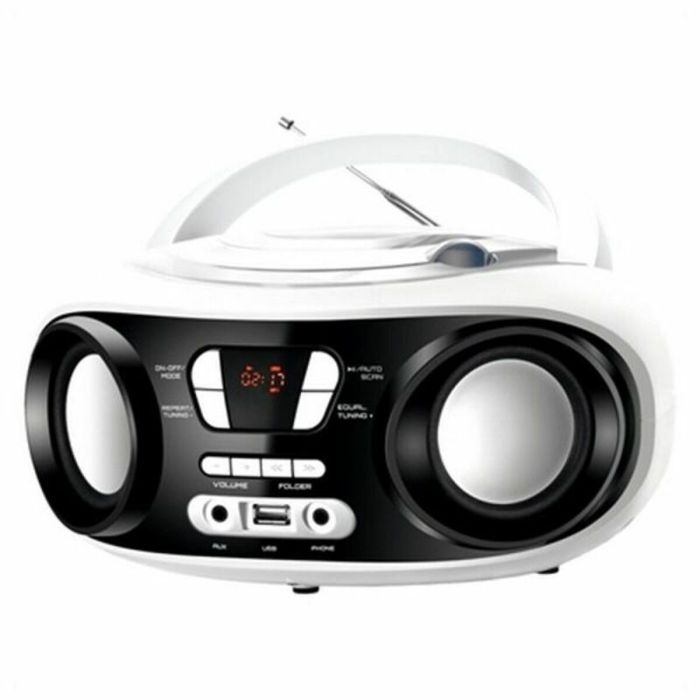 Radio CD MP3 BRIGMTON W-501-B FM USB 3W x 2 Blanco Radio CD MP3 BRIGMTON W-501-B FM USB 3W x 2 Blanco
