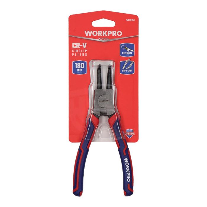 Workpro Alicates Curvos Arandelas Retención Exterior 180 mm Acero Cromo-Vanadio Mango Cómodo 3 Workpro Alicates Curvos Arandelas Retención Exterior 180 mm Acero Cromo-Vanadio Mango Cómodo 3