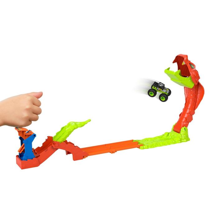 Mattel Hot Wheels Monster Trucks Pista Mordedura de Serpiente 31x36x9 cm 3