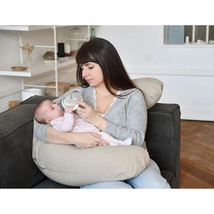 Red Castle Big Flopsy Almohada de Lactancia y Maternidad Flor de Algodón - Lino, Multiusos para Embarazo y Bebé, Funda Lavable 4