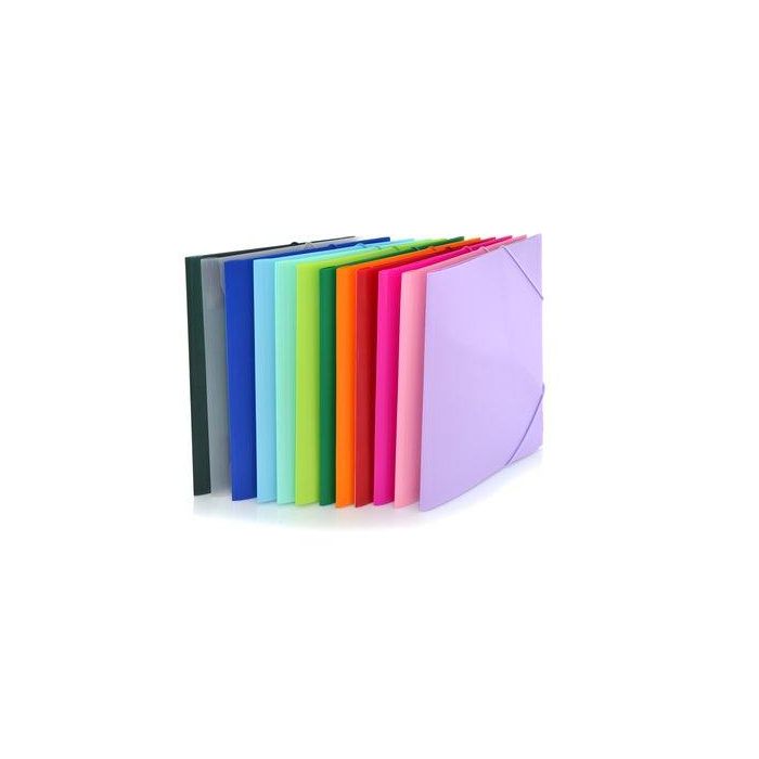 Carpeta De Gomas Y Solapas Office Box Pp Trans. A4+ Colorline (Set de 48)