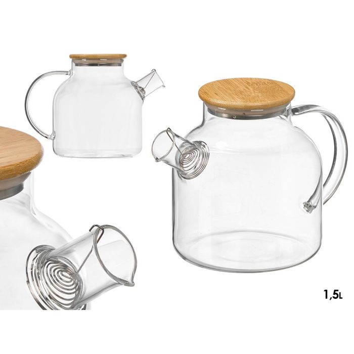 Vivalto Tetera de Vidrio Borosilicato con Tapa de Bambú 1.5 Litros - Resistente al Calor, Incluye Filtro (Set de 6) Vivalto Tetera de Vidrio Borosilicato con Tapa de Bambú 1.5 Litros - Resistente al Calor, Incluye Filtro (Set de 6)