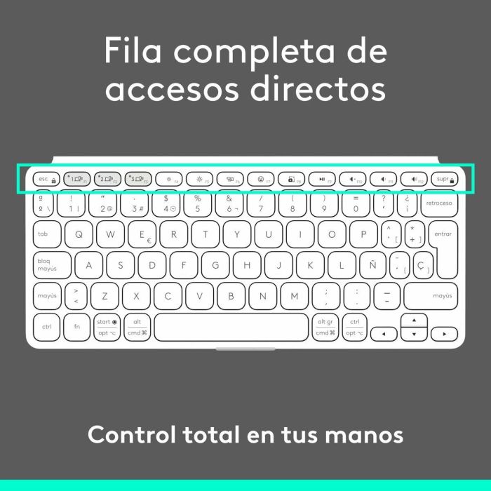 Teclado Logitech 920-012974 Blanco Gris QWERTY 1 Teclado Logitech 920-012974 Blanco Gris QWERTY 1