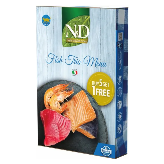 Farmina N&D Cat Natural Fish Trio Menu 6x70 gr Farmina N&D Cat Natural Fish Trio Menu 6x70 gr