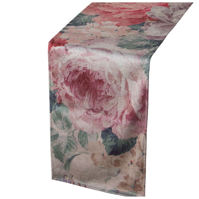 Camino de Mesa Alexandra House Living Rosa Textil 180 x 30 cm Terciopelo Floral