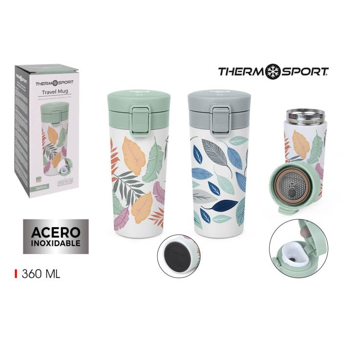 Travel Mug Decorada 360 ml 2 Surtidos Thermosport (12 Unidades) Travel Mug Decorada 360 ml 2 Surtidos Thermosport (12 Unidades)