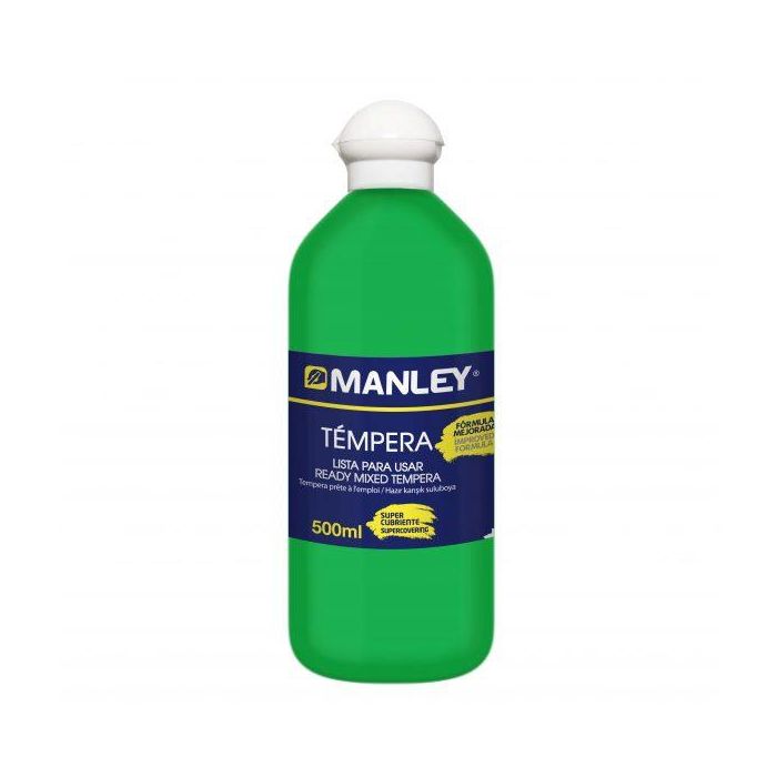Manley Témpera preparada botella de 500 ml verde primavera